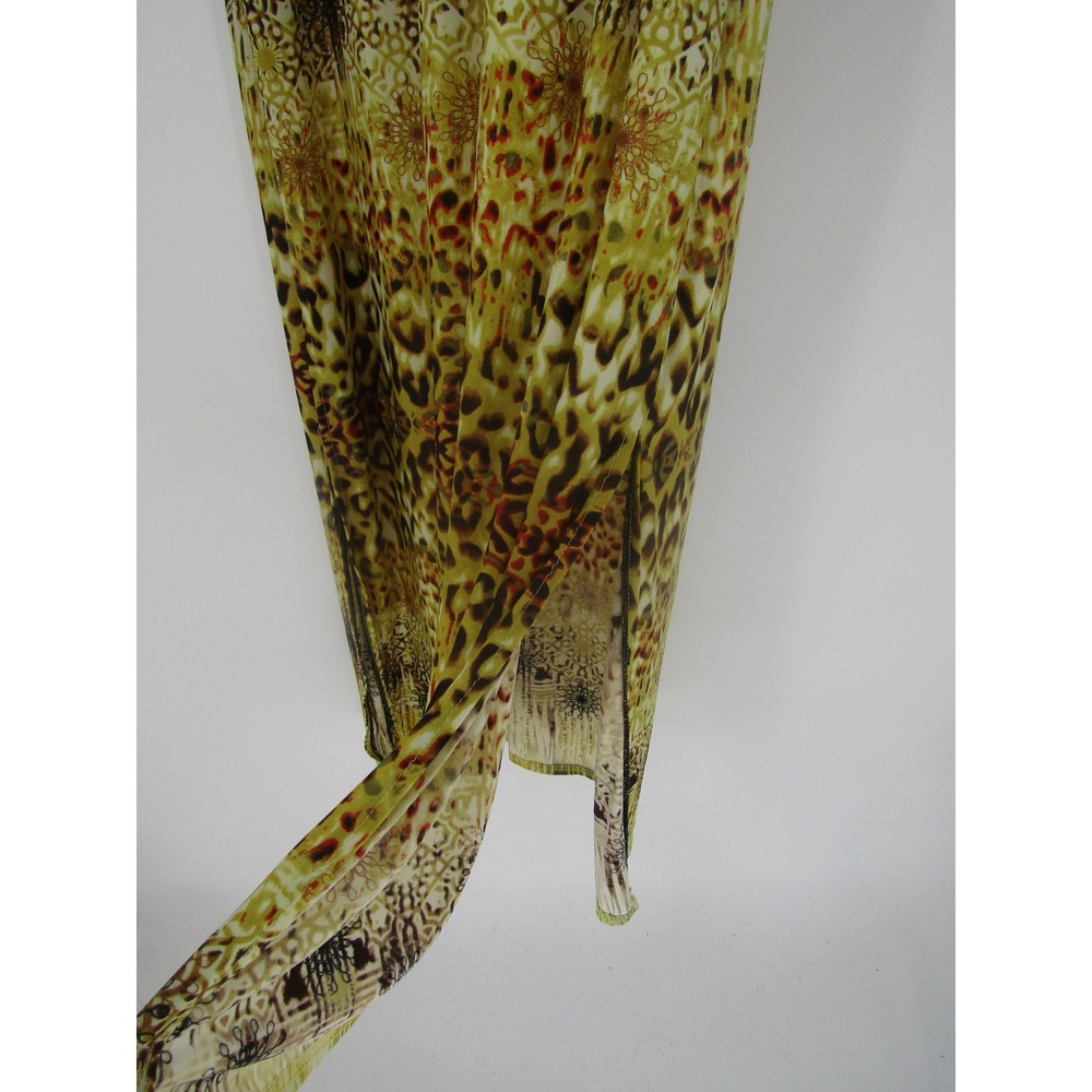 Maxi Dress Medium Mulit Color Animal Print Beaded Boho Beachy Resortwear Festive - Picture 8 of 15
